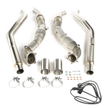 CTS Turbo Audi C7/C7.5 S6/S7/RS7 4.0T Cast Downpipe Set with High Flow Cats for undefined