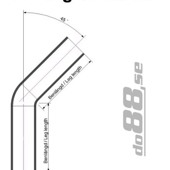 Fuel filler hose 45 degrees 2,25´´ (57mm)