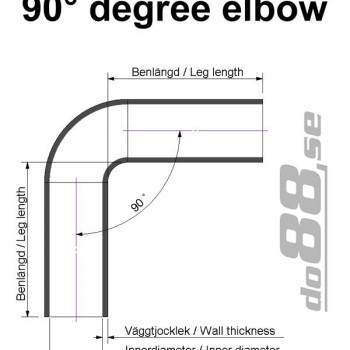 Fuel filler hose 90 degrees 2´´ (51mm)