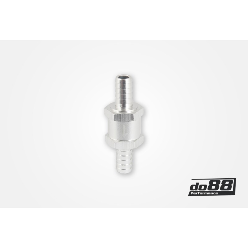 One way non return valve for 10mm hose, Aluminium