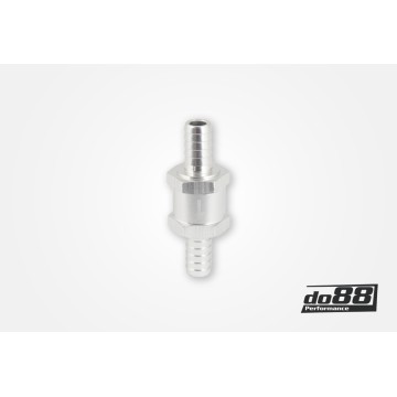 One way non return valve for 6mm hose, Aluminium