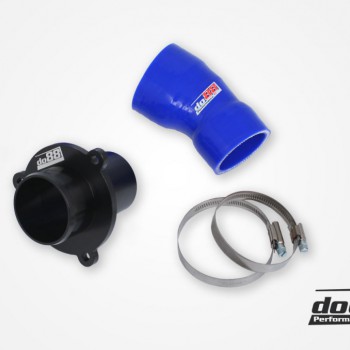 VAG 1.8/2.0 TSI (MQB) Turbo Muffler Delete, OEM Pressure pipes, Blue hose