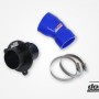 VAG 1.8/2.0 TSI (MQB) Turbo Muffler Delete, OEM Pressure pipes, Blue hose