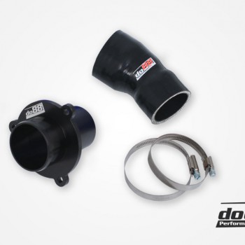 VAG 1.8/2.0 TSI (MQB) Turbo Muffler Delete, OEM Pressure pipes, Black hose