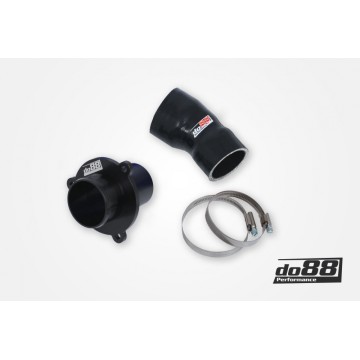 VAG 1.8/2.0 TSI (MQB) Turbo Muffler Delete, OEM Pressure pipes, Black hose