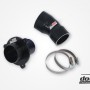 VAG 1.8/2.0 TSI (MQB) Turbo Muffler Delete, OEM Pressure pipes, Black hose