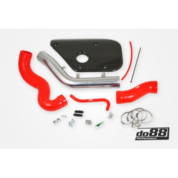 Volvo S60 V60 V70 T6 Inlet pipe, Red hoses, Carbon fiber cover