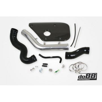 Volvo S60 V60 V70 T6 Inlet pipe, Black hoses, Carbon fiber cover