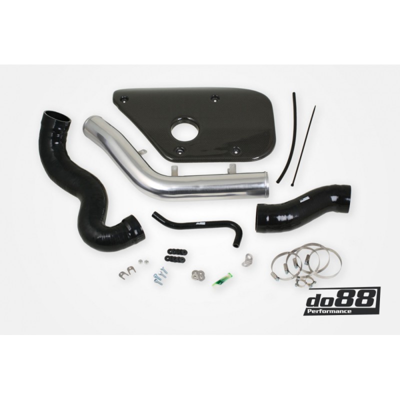 Volvo S60 V60 V70 T6 Inlet pipe, Black hoses, Carbon fiber cover