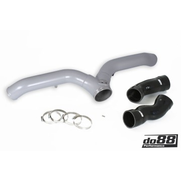 Porsche 997.1 Turbo Y-Pipe, Silver for OEM IC