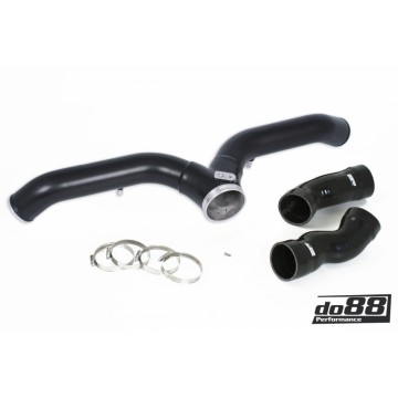 Porsche 997.1 Turbo Y-Pipe, Black for OEM IC