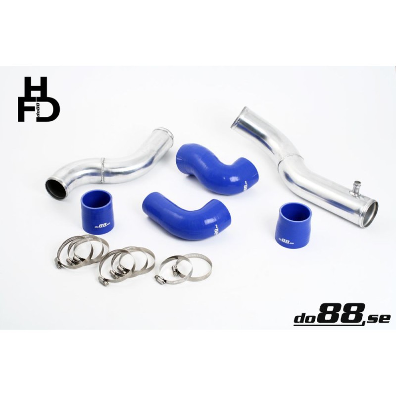 Volvo 7/940 Turbo Top Connection pipe kit ,blue hoses ,3'' throttle body
