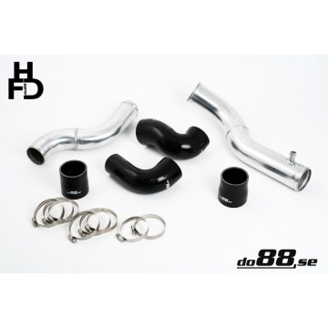 Volvo 7/940 Turbo Top Connection pipe kit ,black hoses ,3'' throttle body