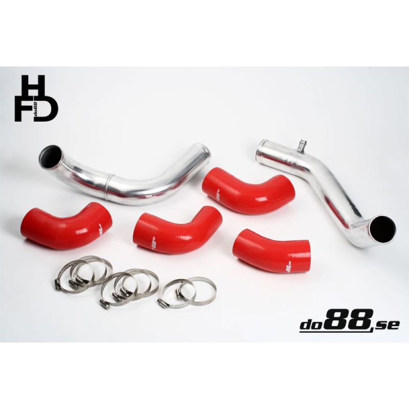 Volvo 7/940 Turbo Center Connection pipe kit ,red hoses ,3'' throttle body