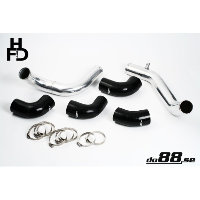 Volvo 7/940 Turbo Center Connection pipe kit ,black hoses ,3'' throttle body