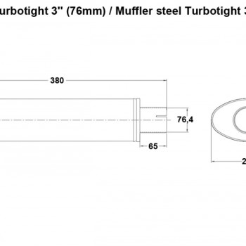 Muffler steel Turbotight 3´´ (76mm)