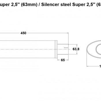 Muffler steel Super 2,5´´ (63mm)