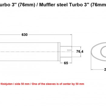 Muffler steel Turbo 3´´ (76mm)