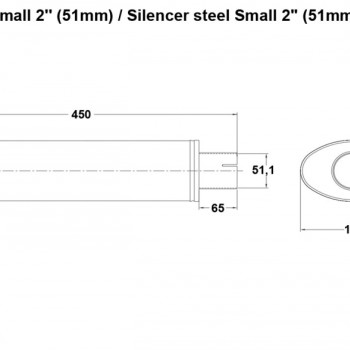 Muffler steel Small 2´´ (51mm)