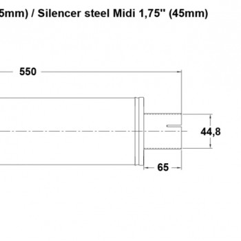 Muffler steel Midi 1,75´´ (45mm)