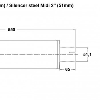 Muffler steel Midi 2´´ (51mm)