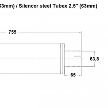Muffler steel Tubex 2,5´´ (63mm)