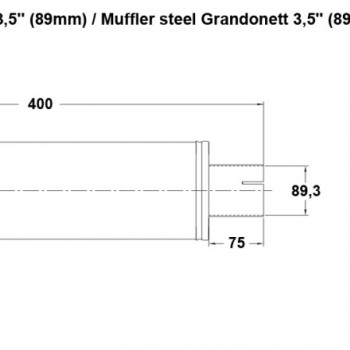 Muffler steel Grandonett 3,5´´ (89mm)
