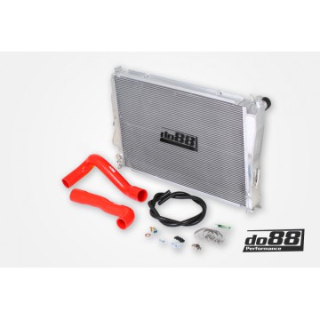 BMW M3 E46 Radiator Aluminum, Red hose