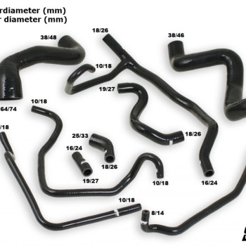 Porsche 968 Radiator hoses Black