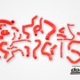 AUDI SEAT SKODA VW 1.8 / 2.0 TSI (MQB) Coolant hoses (24 pcs) Red
