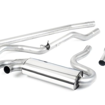 Audi Coupe UR quattro 10v Turbo 1981 1989 Downpipe-back Non-resonated (louder). Cerakote Black OEM-Style Tips. Requires 4 holes to be drilled into the boot floor to allow fitment of the new Milltek Sport exhaust hangers