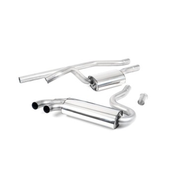 Audi Coupe UR quattro 20v Turbo 1989 1991 Downpipe-back Resonated (quieter). Polished OEM-Style Tips. Requires 4 holes to be drilled into the boot floor to allow fitment of the new Milltek Sport exhaust hangers