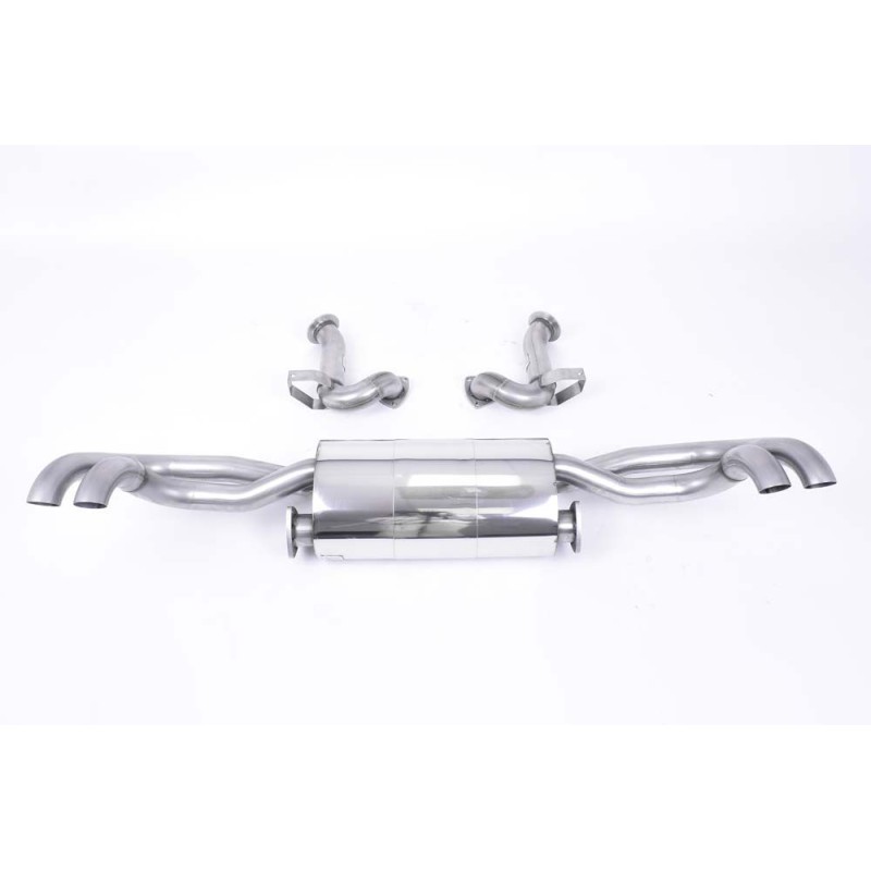 Audi R8 V8 4.2 FSI quattro 2007 2012 Cat-back Removes secondary catalysts - Non-resonated (louder). Uses OEM tailpipe trims
