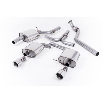 Audi A5 Cabriolet 2.0 TFSI 2WD and quattro (manual only) 2009 2023 Cat-back Dual-outlet. Fits OEM dual outlet valance - (compatible with Standard SE and S line models)