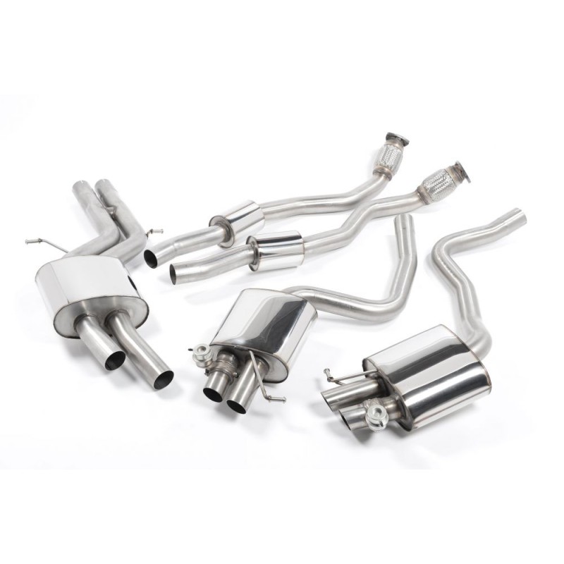 Audi RS5 B8 Coupé 2010 2015 Cat-back Resonated (quieter). Uses OE tailpipe trims