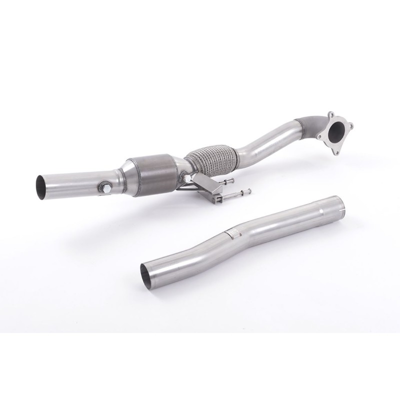 Volkswagen Beetle 2.0 TSI (A5 Chassis) 2011 2015 Large Bore Downpipe and Hi-Flow Sports Cat Must be fitted with the Milltek Sport cat-back system and requires a Stage 2 ECU remap - Only for vehicles with 4 bolt turbo flange