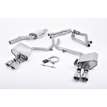 Audi S4 3.0 Supercharged V6 B8.5 2012 2016 Cat-back ValveSonic Electronic Valved System. Polished Tips