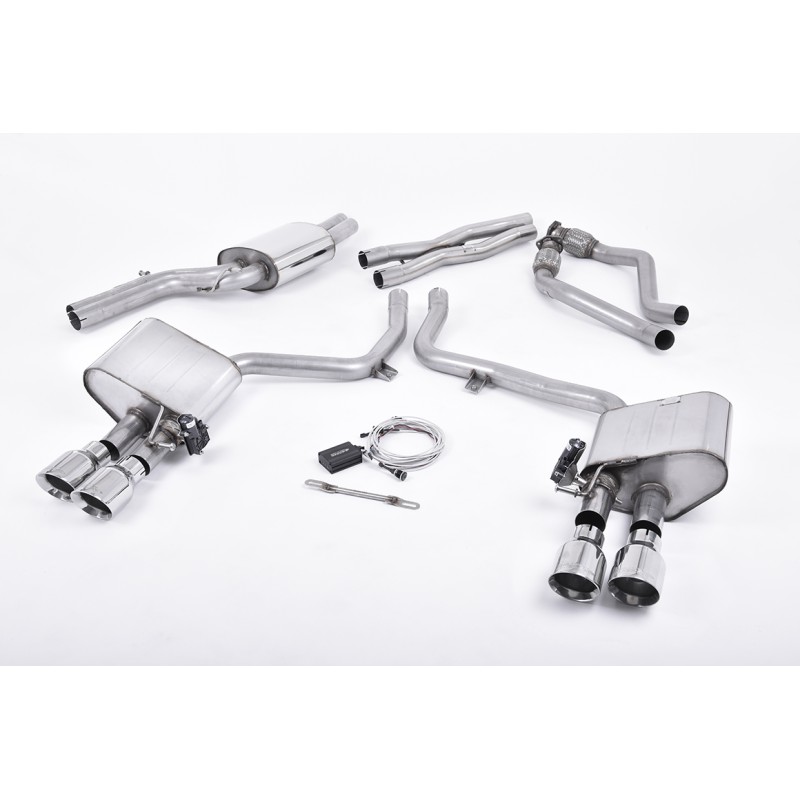 Audi S4 3.0 Supercharged V6 B8.5 2012 2016 Cat-back ValveSonic Electronic Valved System. Polished Tips
