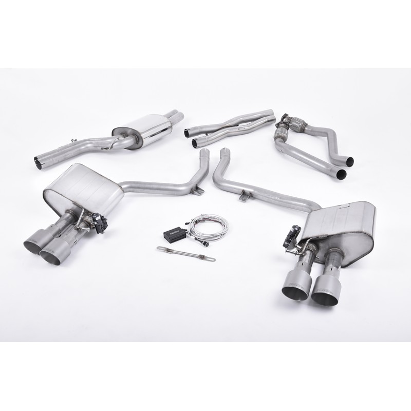 Audi S4 3.0 Supercharged V6 B8.5 2012 2016 Cat-back ValveSonic Electronic Valved System. Titanium Tips