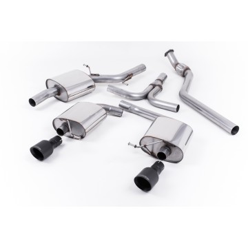 Audi A5 Cabriolet 2.0 TFSI 2WD and quattro (manual only) 2009 2023 Cat-back Dual-outlet. Cerakote Black Tips. Fits OEM dual outlet valance - (compatible with Standard SE and S line models)