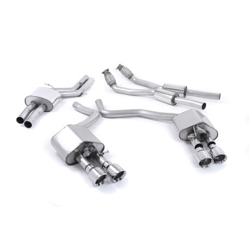 Audi S6 4.0 TFSI C7 quattro 2012 2018 Cat-back Resonated (quieter) with Polished tips. Some 2016 and later models have an updated valve location on one rear silencer meaning the wiring loom needs extending to accommodate.