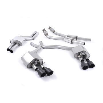 Audi S6 4.0 TFSI C7 quattro 2012 2018 Cat-back Resonated (quieter) with Cerakote Black tips. Some 2016 and later models have an updated valve location on one rear silencer meaning the wiring loom needs extending to accommodate.