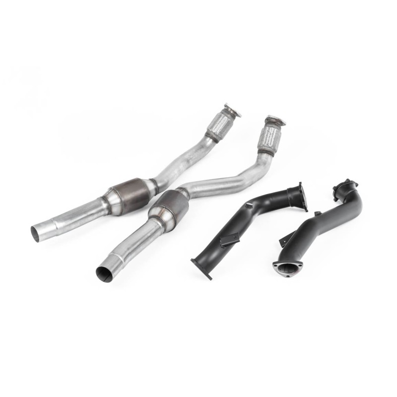 Audi RS6 C7 4.0 TFSI biturbo quattro inc Performance Edition 2013 2018 Large Bore Downpipes and Hi-Flow Sports Cats Larger-bore 76mm Downpipes with 100-cell hi-flow sports catalysts for highly tuned cars. Downpipes feature ultra-durable semi-gloss bla