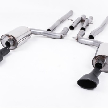 Audi RS6 C6 5.0 V10 biturbo quattro 2008 2010 Cat-back Non Resonated (Louder) Ceramic-coated Black Satin Dual-Oval Trims