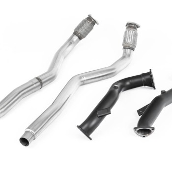 Audi RS6 C7 4.0 TFSI biturbo quattro inc Performance Edition 2013 2018 Large-bore Downpipes and Cat Bypass Pipes Larger-bore 76mm Downpipes with cat bypass pipes for highly tuned cars. Downpipes feature ultra-durable semi-gloss black Cerakote coating.