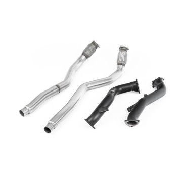Audi RS6 C7 4.0 TFSI biturbo quattro inc Performance Edition 2013 2018 Large-bore Downpipes and Cat Bypass Pipes Larger-bore 76mm Downpipes with cat bypass pipes for highly tuned cars. Downpipes feature ultra-durable semi-gloss black Cerakote coating.
