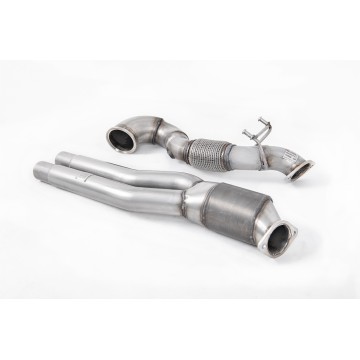 Audi RS3 Saloon / Sedan 400PS (8V MQB) - Non-OPF/GPF Models 2017 2023 Large Bore Downpipe and Hi-Flow Sports Cat Fits both OE and Milltek Sport Cat Back Systems