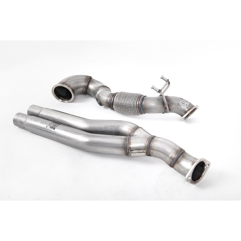 Audi RS3 Saloon / Sedan 400PS (8V MQB) - Non-OPF/GPF Models 2017 2023 Large-bore Downpipe and De-cat Fits both OE and Milltek Sport Cat Back Systems - NOTE to Customers - Due to Design of Turbo Waste Gate fitting a decat can cause metallic rattle to b