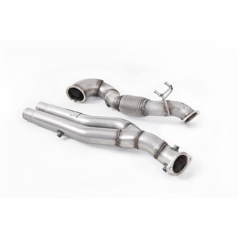 Audi RS3 Saloon / Sedan 400PS (8V MQB) - OPF/GPF Models 2019 2023 Large-bore Downpipe and De-cat Fits both OE and Milltek Sport Cat Back Systems - Requires Stage 2 ECU Software - NOTE to Customers - Due to Design of Turbo Waste Gate fitting a decat ca