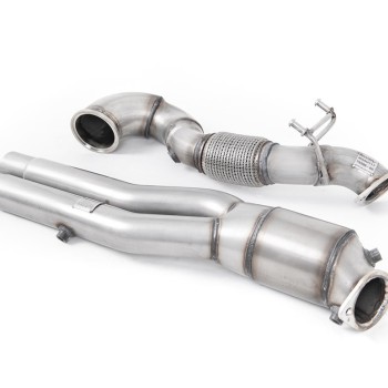 Audi RS3 Saloon / Sedan 400PS (8V MQB) - OPF/GPF Models 2019 2023 Large Bore Downpipe and Hi-Flow Sports Cat Fits both OE and Milltek Sport Cat Back Systems - Requires Stage 2 ECU Software